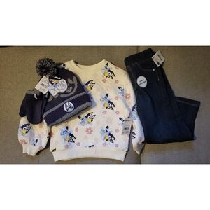 3T Bluey Kids Sweater, Hat, Mittens and Jeans Set